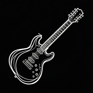 Minimalist Guitar Silhouette
