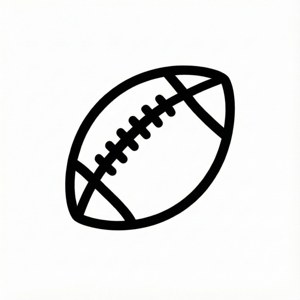 Minimalist Half Football Line Art