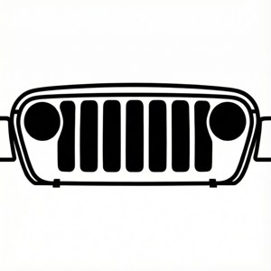 Minimalist Jeep Grille Line Art