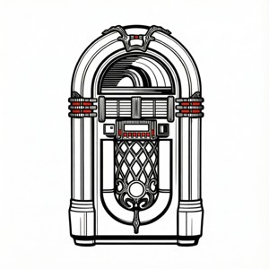 Minimalist Jukebox Line Art