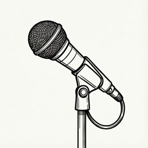 Minimalist Line Art Boom Mic