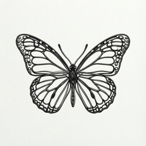 Minimalist Line Art Butterfly