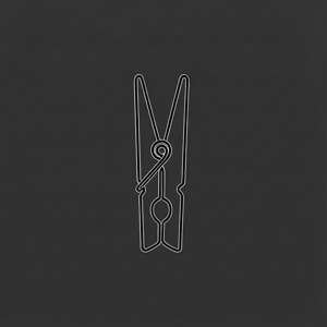 Minimalist Line Art Clothespin