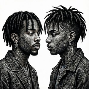 Minimalist Line Art Duo