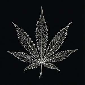 Minimalist Line Art Leaf