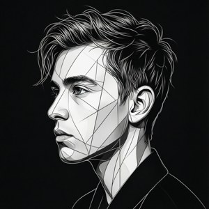 Minimalist Line Art Profile