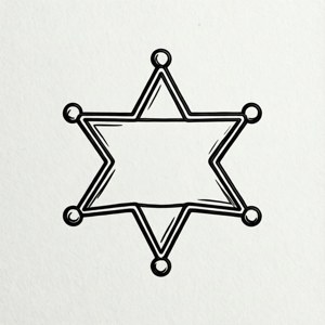 Minimalist Line Art Sheriff Star