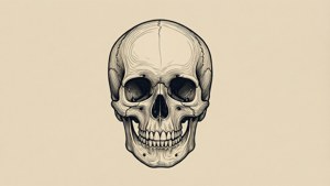 Minimalist Line Art Skull