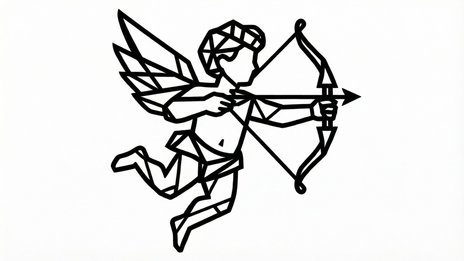 Minimalist Line Cupid by Wallpapers.art Studio