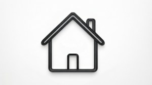Minimalist Line House Emoji