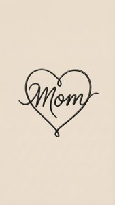 Minimalist Line Mom Heart