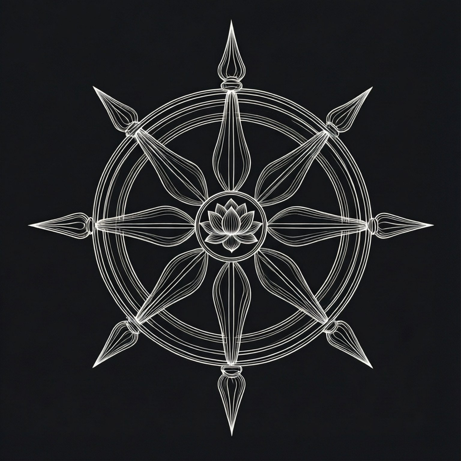 Minimalist Lotus Wheel by Wallpapers.art Studio