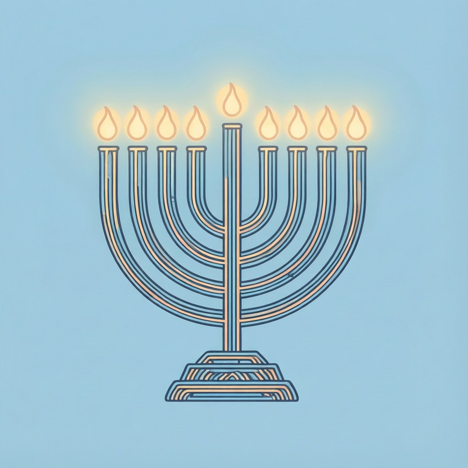 Minimalist Menorah Icon by Wallpapers.art Studio