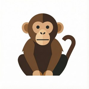 Minimalist Monkey Vector