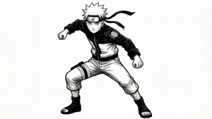 Minimalist Naruto Line Art