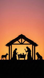 Minimalist Nativity Silhouette