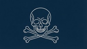 Minimalist Navy Skull