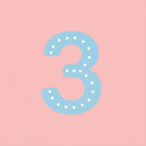 Minimalist Number 3 Pastel