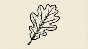 Minimalist Oak Leaf