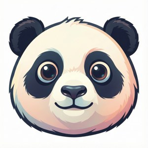 Minimalist Panda Face