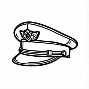 Minimalist Pilot Hat Line Art
