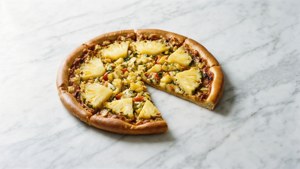 Minimalist Pineapple Pizza Cross Section