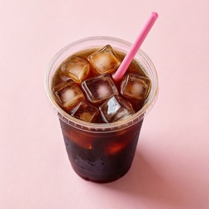 Minimalist Pink Iced Coffee