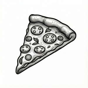 Minimalist Pizza Outline