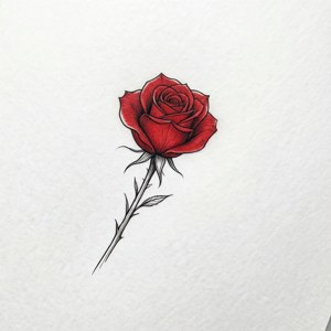 Minimalist Rose Love Tattoo