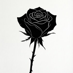Minimalist Rose Silhouette