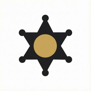 Minimalist Sheriff Star Badge