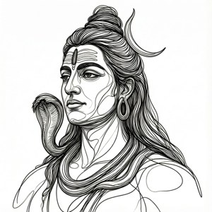 Minimalist Shiva Line Art