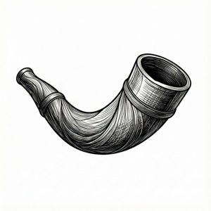 Minimalist Shofar Line Art