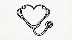 Minimalist Stethoscope Heart