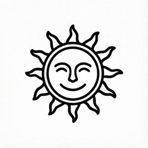 Minimalist Sun Line Art