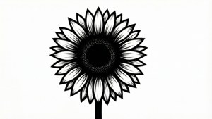 Minimalist Sunflower Silhouette