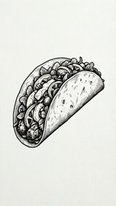 Minimalist Taco Line Art