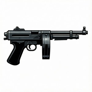 Minimalist Tommy Gun Vector