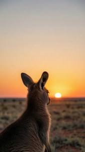 Minimalist Wallaby Sunset