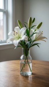 Minimalist White Lily Vase