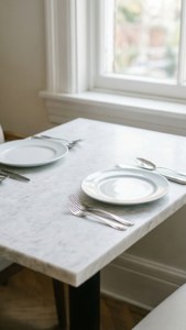 Minimalist White Marble Table