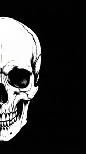 Minimalist White Skull