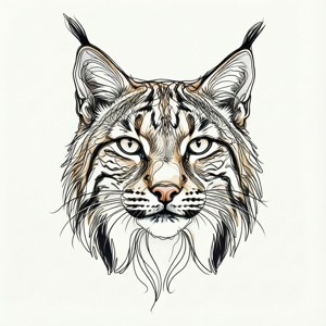 Minimalist Wildcat Line Art