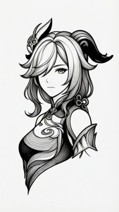 Minimalist Xiangling Line Art