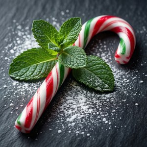 Mint Candy Cane Close-Up
