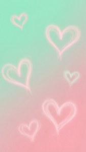 Mint Green Pink Ombre Hearts