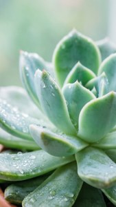 Mint Green Succulent Close-up