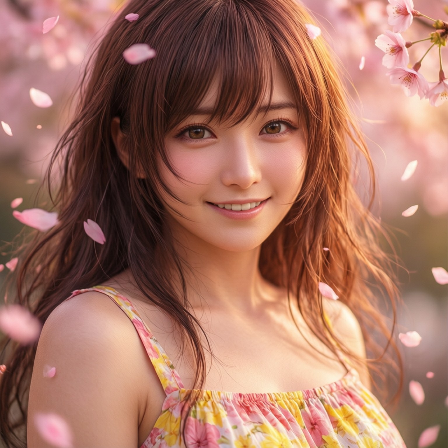Mio's Cherry Blossom Smile by Wallpapers.art Studio
