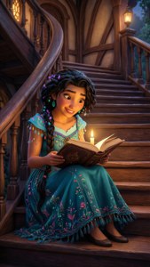 Mirabel Reading by Candlelight