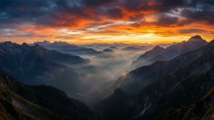 Mist Valley Sunset